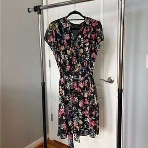 Robert Louis Black Floral Midi Dress